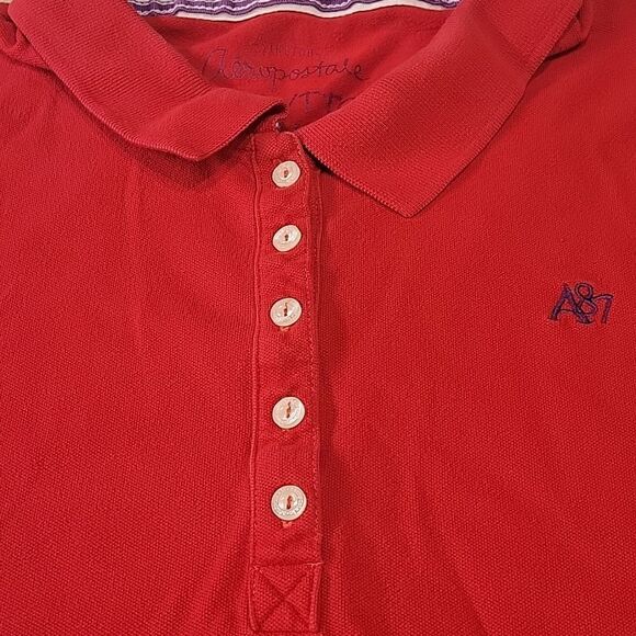 𝅺bundle of 2 Aeropstale Tops. Green Thermal. Red Collared Pullover. XL, XXL - Picture 10 of 12